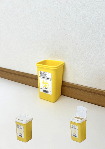 黄色いプラスチック容器